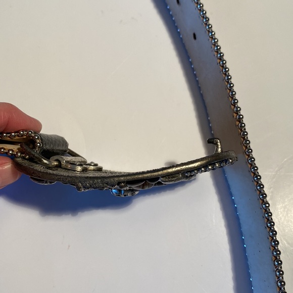 Leatherrock embellished leather belt jewelled Rodeo cowboy western stampede - Picture 7 of 8